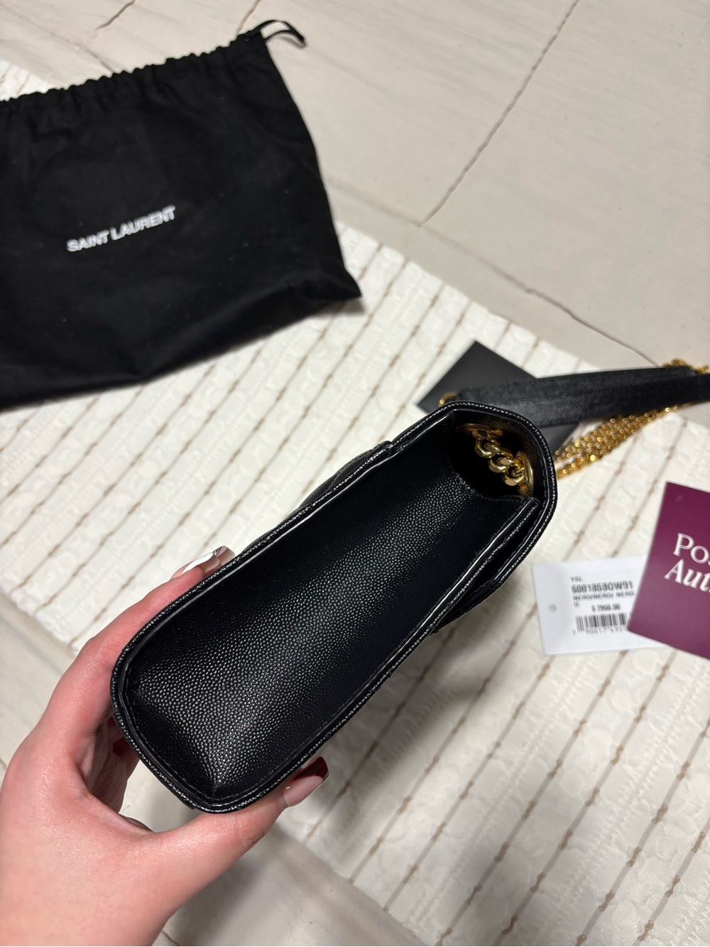 Like NEW YSL Medium Envelope Quilted Flap Bag In Black - Picture 6 of 16